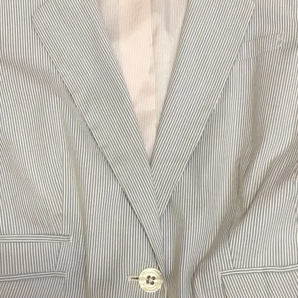 TOMMY PINSTRIPE BOYFRIEND JACKET SZ 12 - Picture 6 of 16